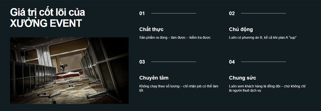 Giá trị cốt lõi của thương hiệu Xưởng Event