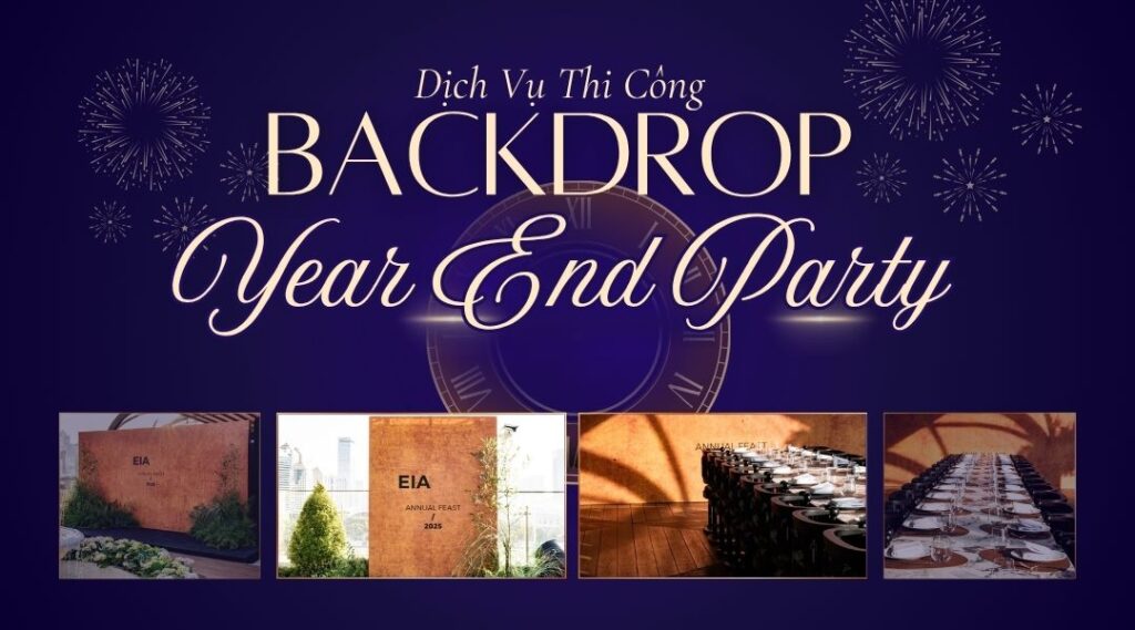 Dịch vụ thi công backdrop year end party