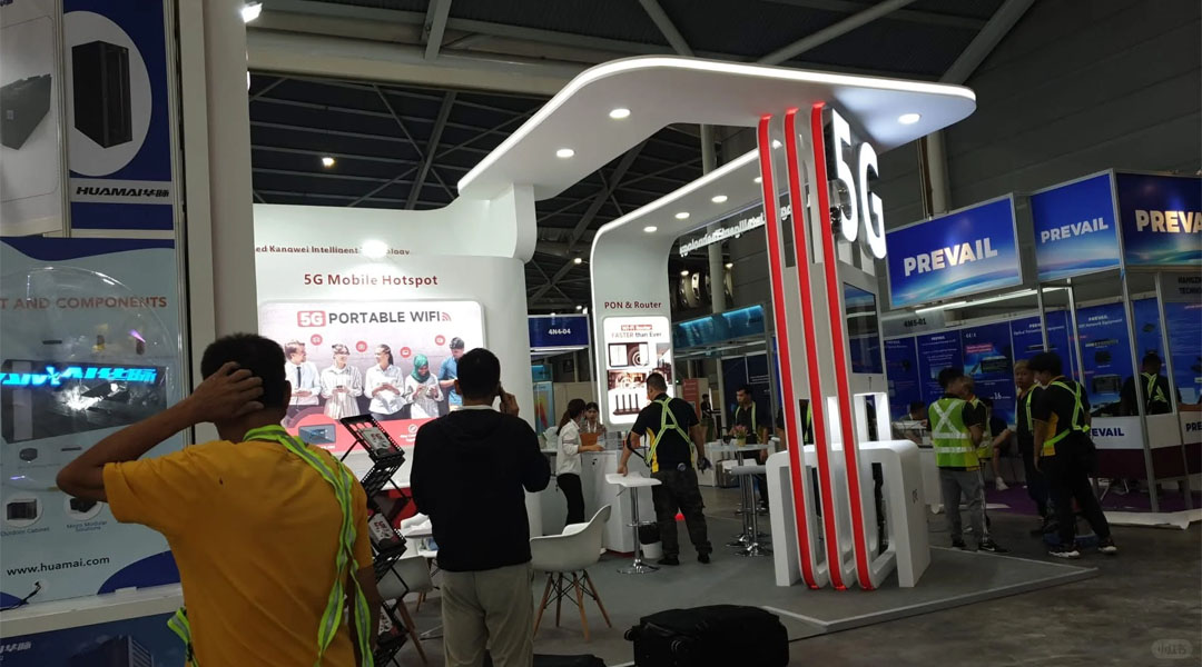 Thi công điện ánh sáng màn hình cho booth triển lãm