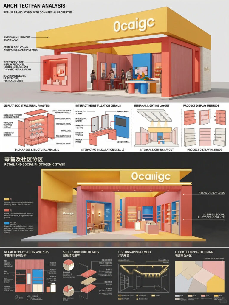 Bản vẽ 3D gian hàng triển lãm cần kiểm tra kỹ thuật trước khi thi công