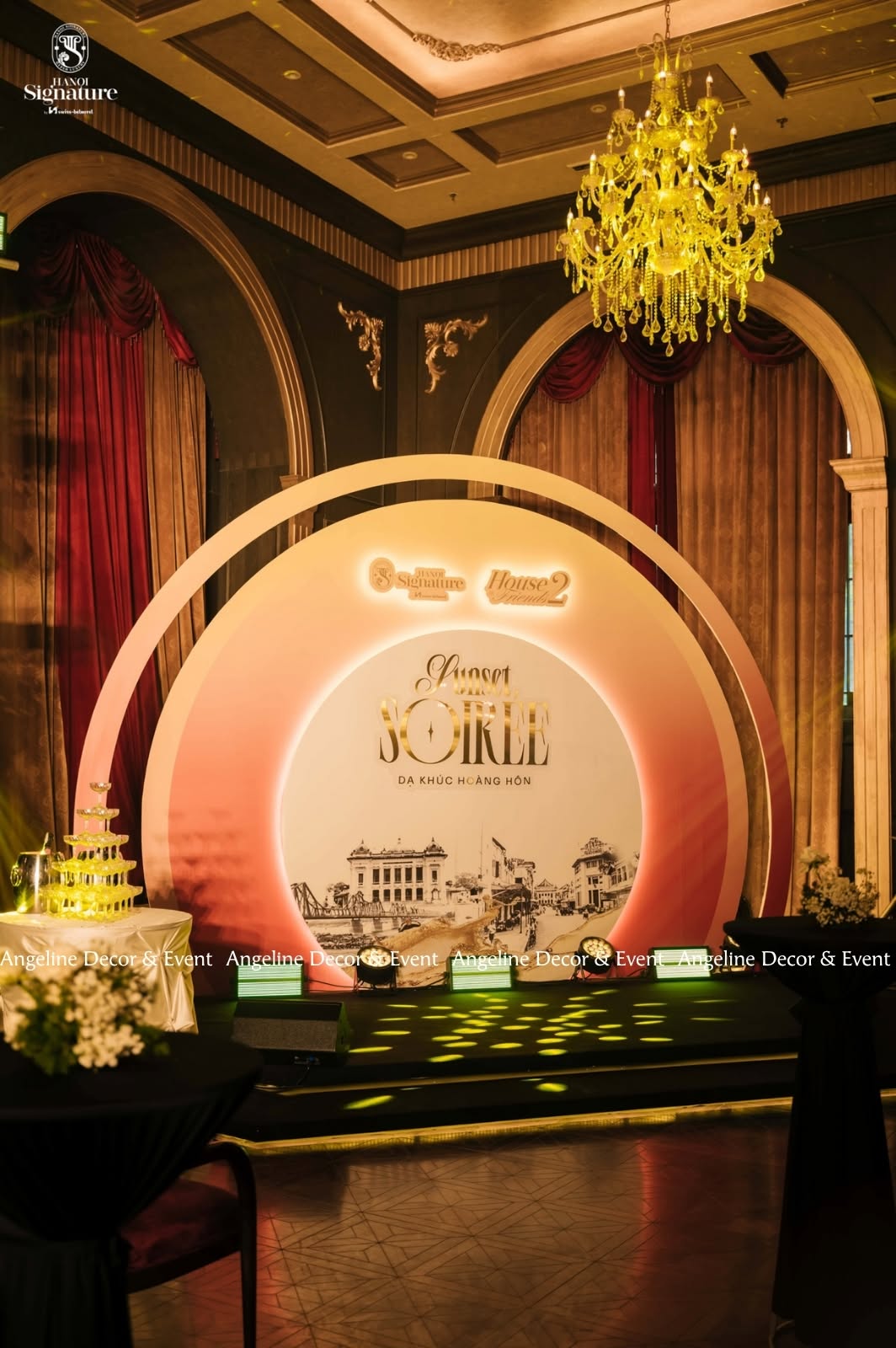 Không gian Sunset Soirée tại Hanoi Signature by Swiss-Belhotel do Xưởng Event thi công